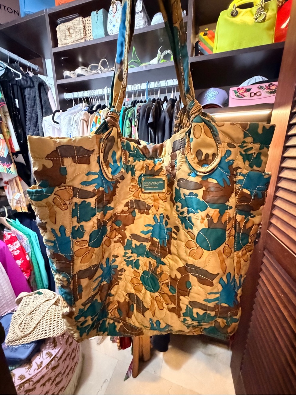 MBMJ Pretty Nylon Tate Tote — Camo Quilted